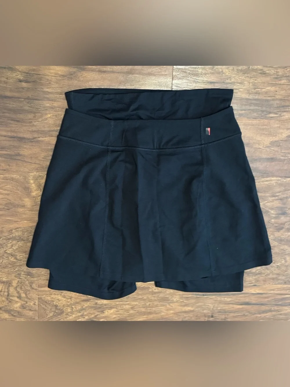 Spanx Bagel Buster Power Black Skort Activewear Athleisure Shaper Compression XL